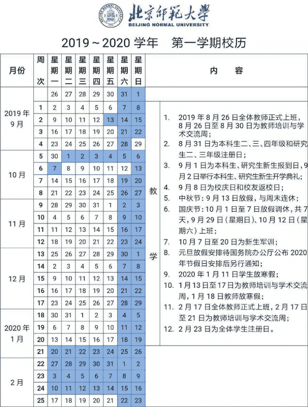 2020北京师范大学寒假开学时间安排 2020北京师范大学寒假开学时间安排