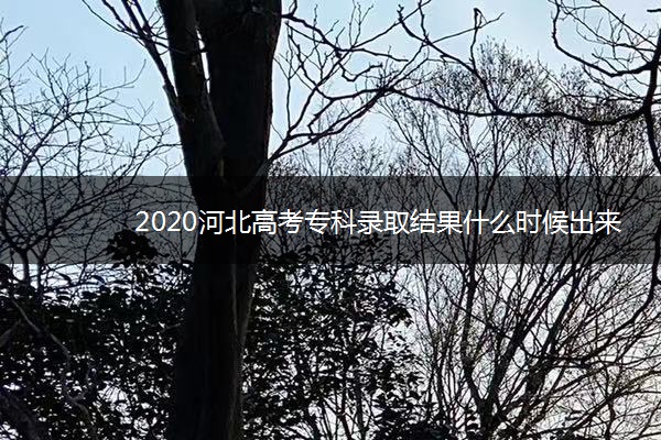 2020河北高考专科录取结果什么时候出来 2020河北高考专科录取结果什么时候出来