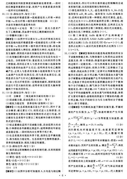 衡水金卷2021年高考模拟押题卷理综试题 衡水金卷2021年高考模拟押题卷理综试题